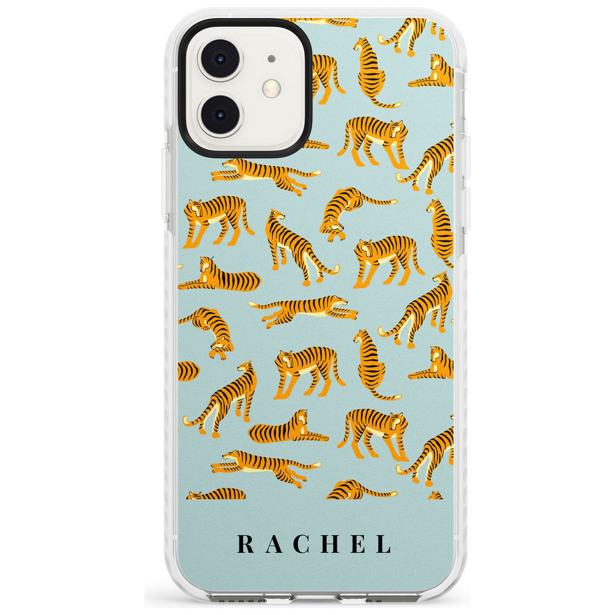 Personalised Tiger Pattern: Turquoise Slim TPU Phone Case for iPhone 11