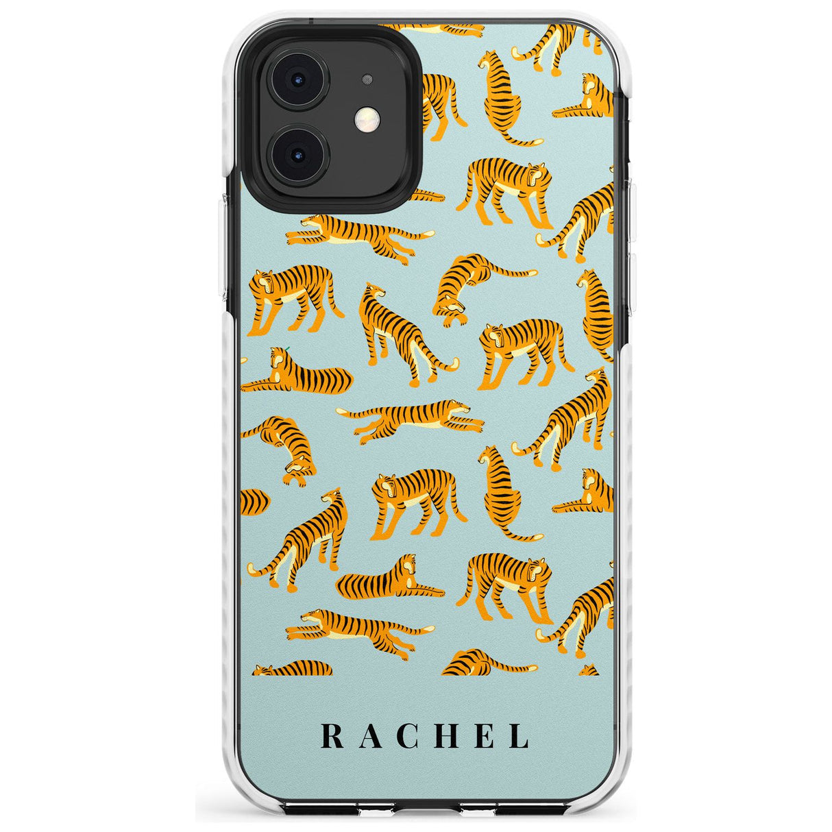 Personalised Tiger Pattern: Turquoise Slim TPU Phone Case for iPhone 11