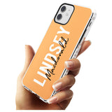 Bold Custom Name: Peach Impact Phone Case for iPhone 11