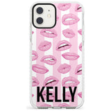 Pink Stripes & Lips iPhone Case  Impact Case Custom Phone Case - Case Warehouse