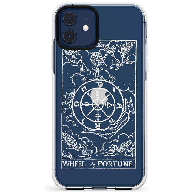 Wheel of Fortune Tarot Card - White Transparent Slim TPU Phone Case for iPhone 11