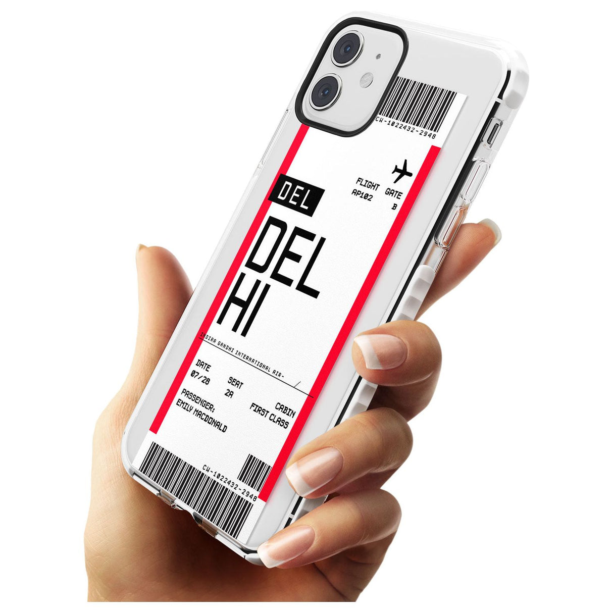 Delhi Boarding Pass iPhone Case   Custom Phone Case - Case Warehouse