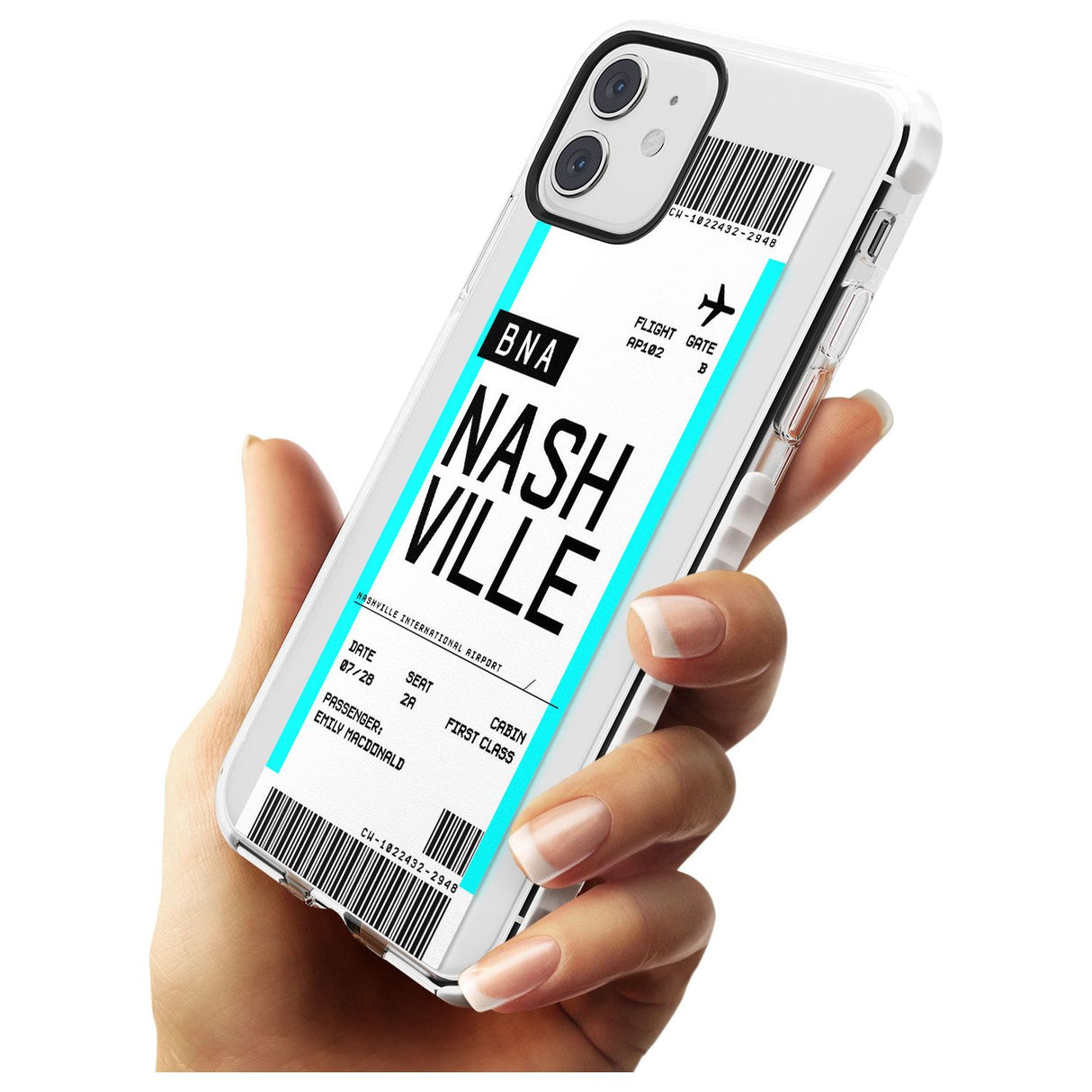 Nashville Boarding Pass iPhone Case   Custom Phone Case - Case Warehouse