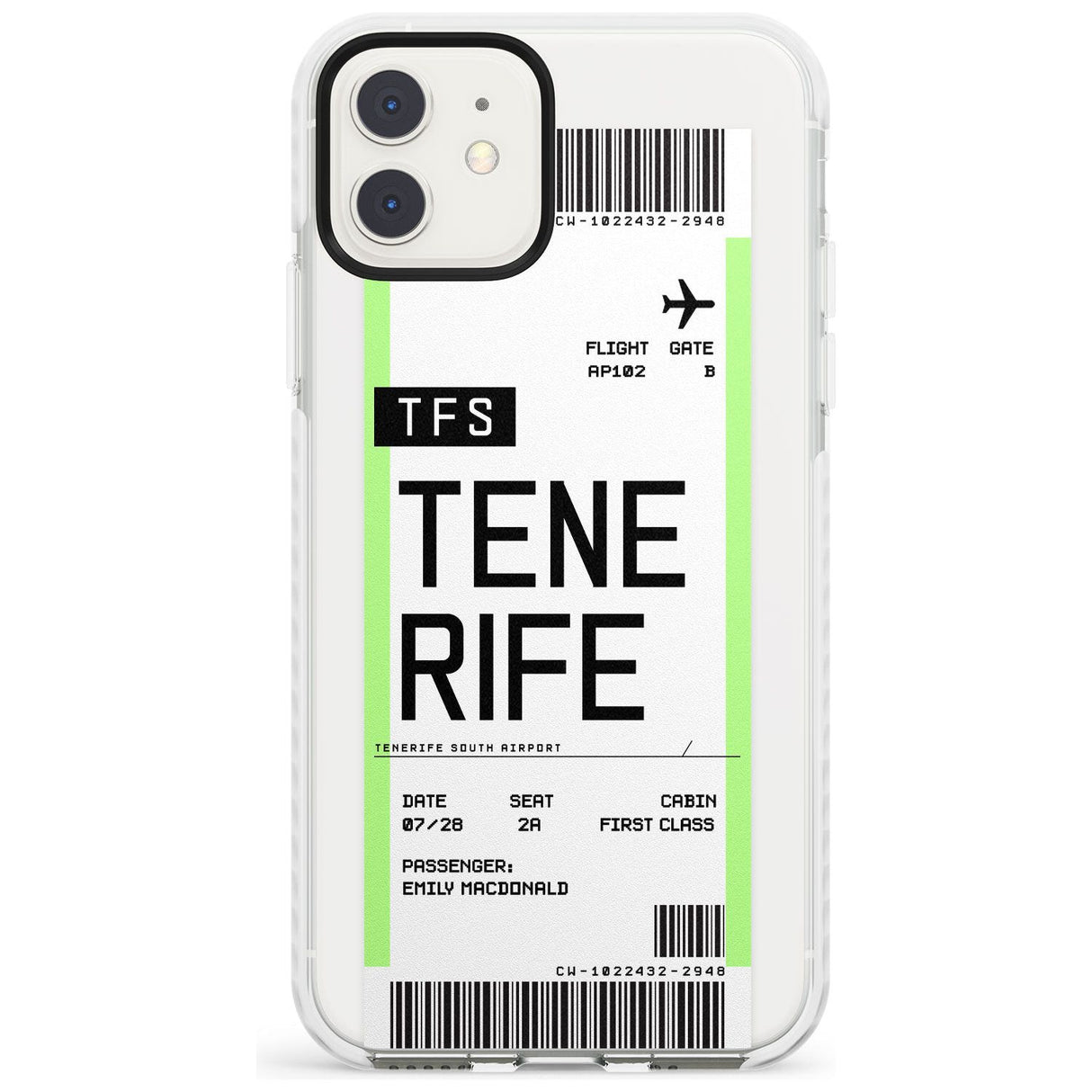 Tenerife Boarding Pass iPhone Case  Impact Case Custom Phone Case - Case Warehouse