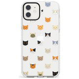 Cute Cat Face Transparent Phone Case iPhone 11 / Impact Case,iPhone 12 / Impact Case,iPhone 12 Mini / Impact Case Blanc Space