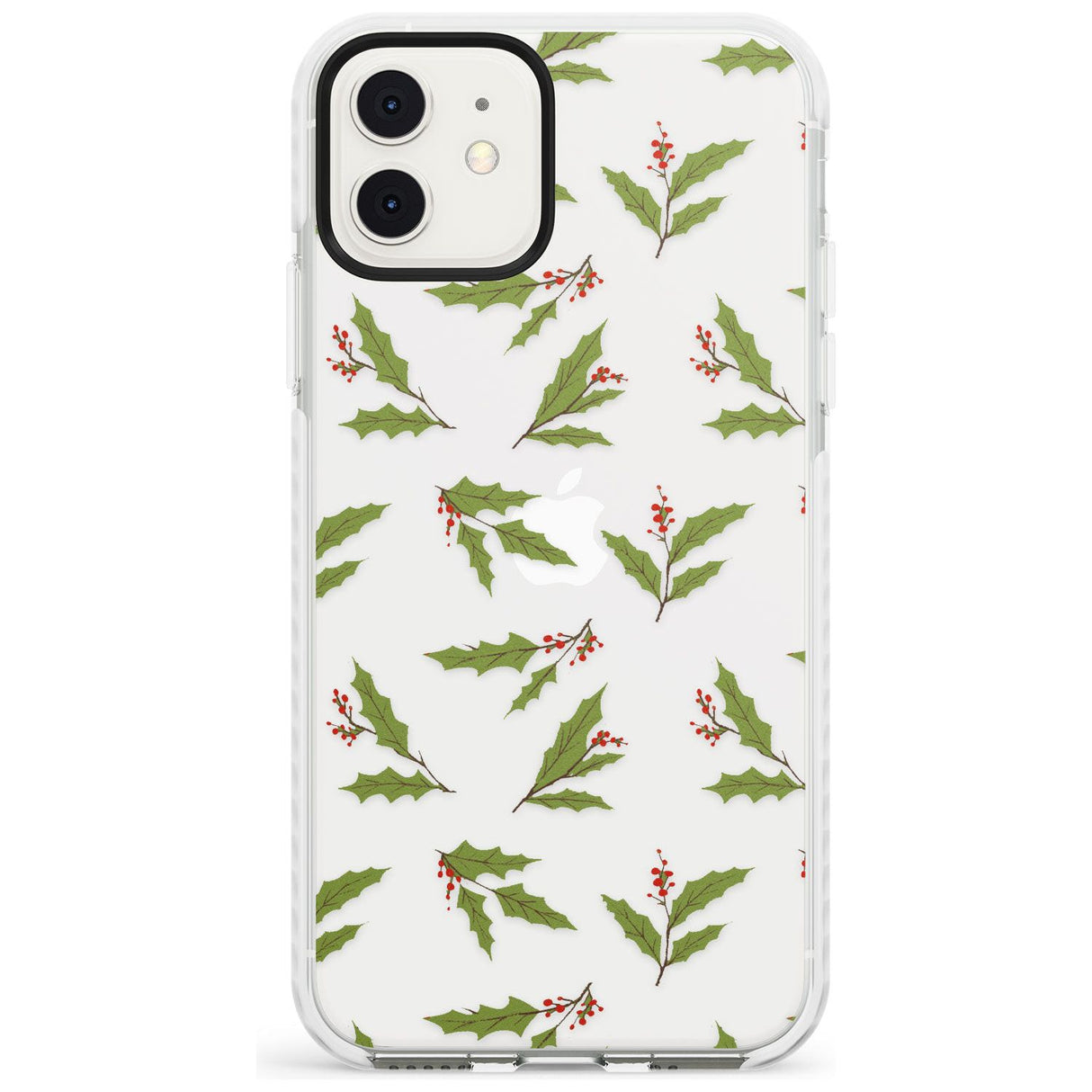 Christmas Holly Pattern Impact Phone Case for iPhone 11