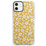 Floral Print on Mustard - Cute Floral Design Slim TPU Phone Case for iPhone 11