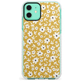 Floral Print on Mustard - Cute Floral Design Slim TPU Phone Case for iPhone 11