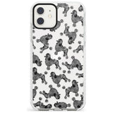 Poodle (Black) Watercolour Dog Pattern Impact Phone Case for iPhone 11