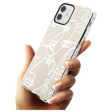 Continuous Line Faces: White on Beige Slim TPU Phone Case for iPhone 11