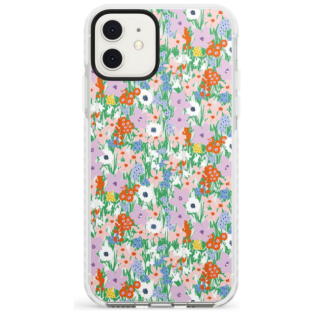 Jazzy Floral Mix: Transparent Slim TPU Phone Case for iPhone 11