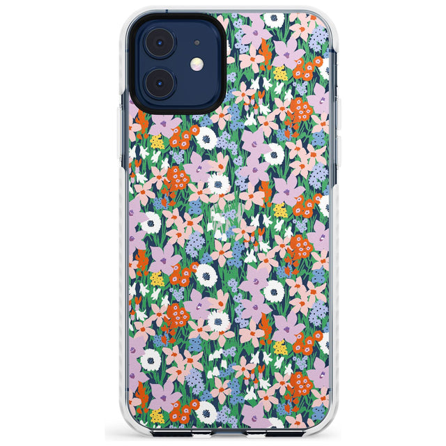 Jazzy Floral Mix: Transparent Slim TPU Phone Case for iPhone 11