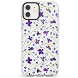 Violet & Blue Floral Pattern Design Impact Phone Case for iPhone 11