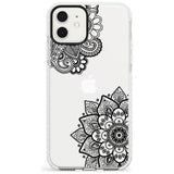 Black Henna Florals Impact Phone Case for iPhone 11