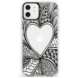 Black Henna Heart Impact Phone Case for iPhone 11