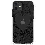 Black Henna Heart Impact Phone Case for iPhone 11