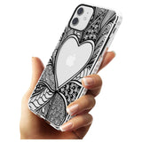 Black Henna Heart Impact Phone Case for iPhone 11