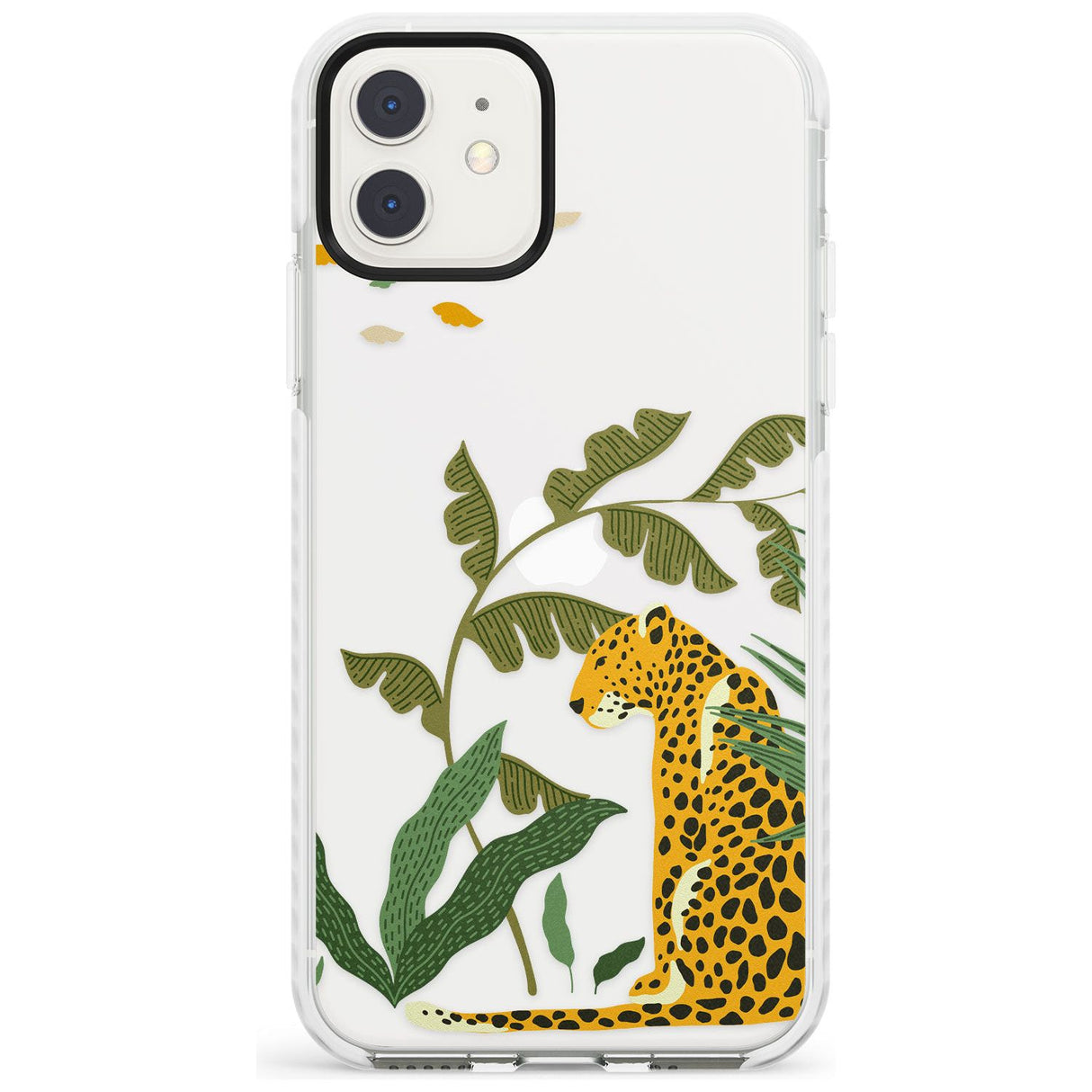 Large Jaguar Clear Jungle Cat Pattern Impact Phone Case for iPhone 11