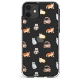 Cute Cat Pattern - Clear Slim TPU Phone Case for iPhone 11