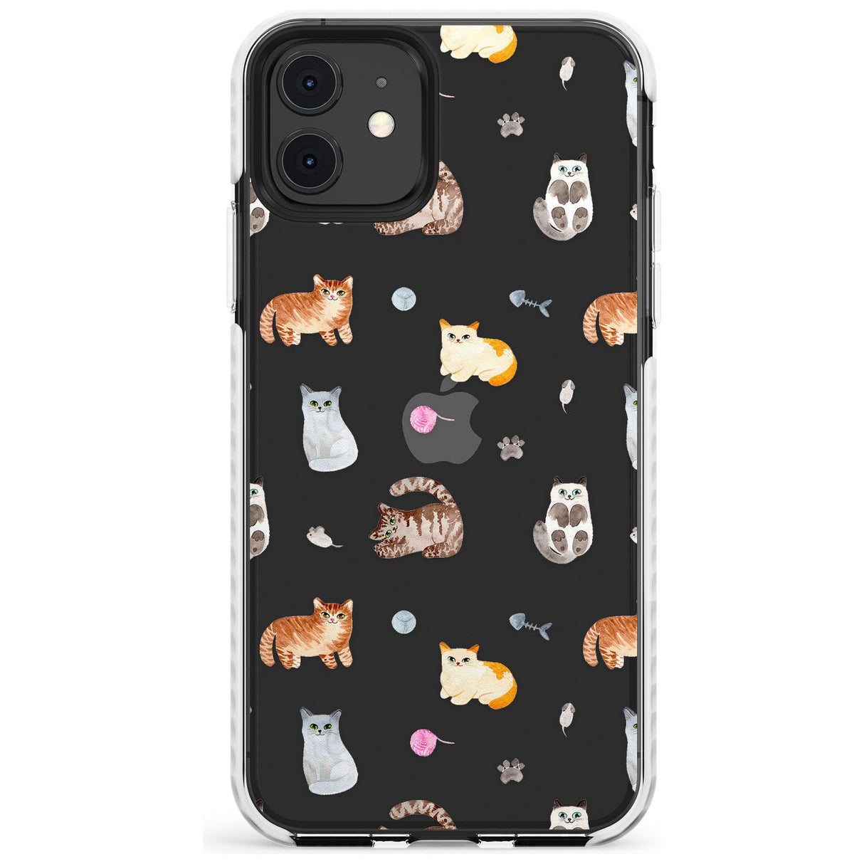 Cats with Toys - Clear Slim TPU Phone Case for iPhone 11