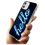 "Hello" Blue Cursive Neon Sign Impact Phone Case for iPhone 11