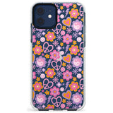 Peace, Love and Flowers Pattern Impact Phone Case for iPhone 11