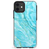 Bright Blue Onyx Marble Texture Slim TPU Phone Case for iPhone 11