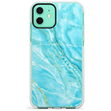 Bright Blue Onyx Marble Texture Slim TPU Phone Case for iPhone 11