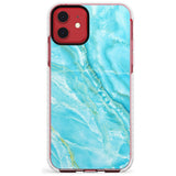 Bright Blue Onyx Marble Texture Slim TPU Phone Case for iPhone 11