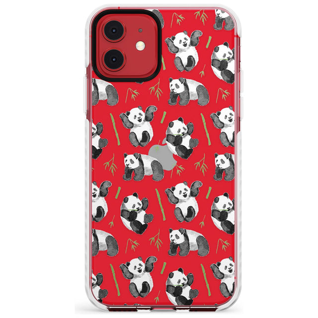 Watercolour Panda Pattern Slim TPU Phone Case for iPhone 11