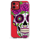 Purple Floral Sugar Skull Impact Phone Case for iPhone 11