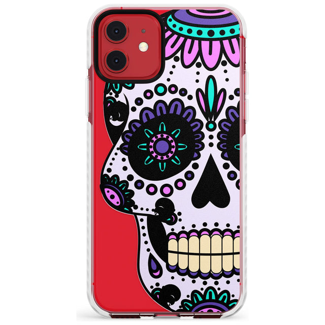 Violet Sugar Skull Impact Phone Case for iPhone 11