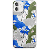 Blue & Grey Daisies Pattern iPhone Case  Slim Case Phone Case - Case Warehouse