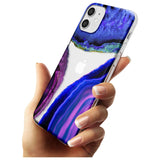 Purple & Blue Agate Gemstone Clear Design Slim TPU Phone Case for iPhone 11