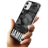 Horizontal Name Personalised Black Camouflage Slim TPU Phone Case for iPhone 11