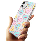 Custom Text Love Hearts Black Impact Phone Case for iPhone 11