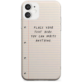 Custom School Paper Black Impact Phone Case for iPhone 11