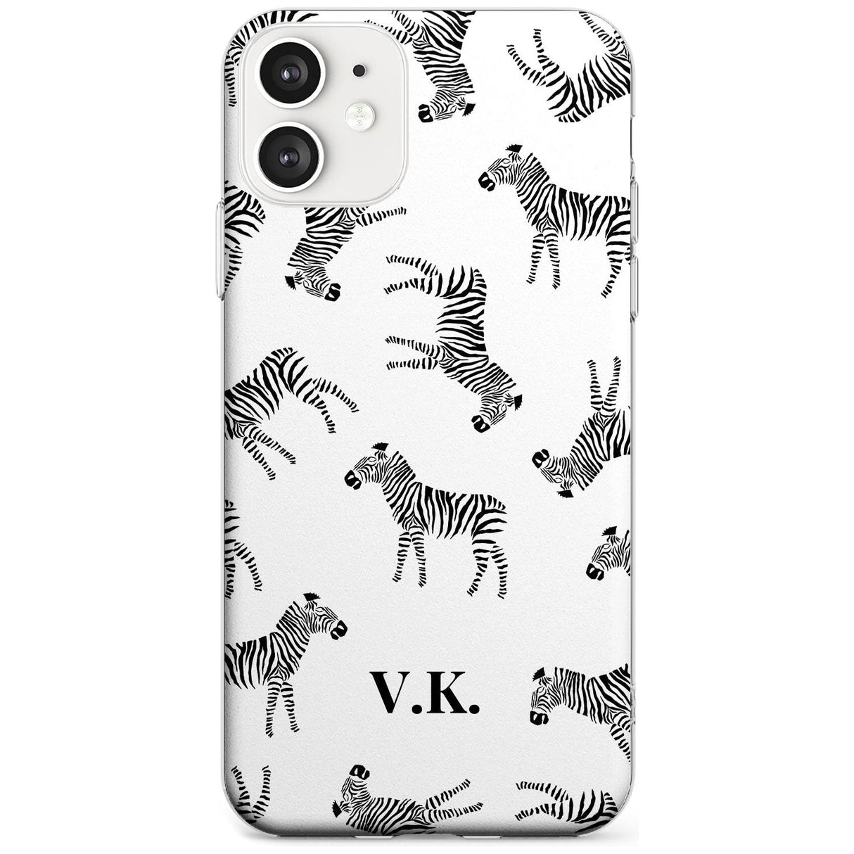 Personalised Zebra Pattern Black Impact Phone Case for iPhone 11