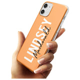 Bold Custom Name: Peach Slim TPU Phone Case for iPhone 11