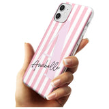 Pink Stripes & Large Monogram iPhone Case   Custom Phone Case - Case Warehouse