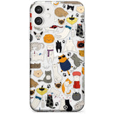 Cartoon Cat Collage - Colour Black Impact Phone Case for iPhone 11