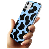 Blue and Black Cow Print Slim TPU Phone Case for iPhone 11