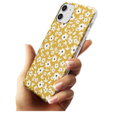 Floral Print on Mustard - Cute Floral Design Black Impact Phone Case for iPhone 11