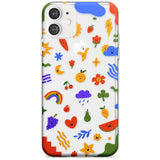 Mixed Cute Icon Pattern - Clear iPhone Case Slim TPU Phone Case Warehouse 11