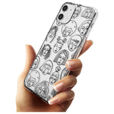 Girl Portrait Doodles Slim TPU Phone Case for iPhone 11