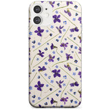 Violet Floral Pattern Design - Cream Slim TPU Phone Case for iPhone 11