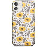 Yellow Blossoms Transparent Floral Slim TPU Phone Case for iPhone 11