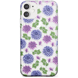 Purple Dahlias Transparent Floral Slim TPU Phone Case for iPhone 11