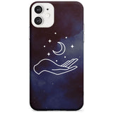 Floating Moon Above Hand Black Impact Phone Case for iPhone 11