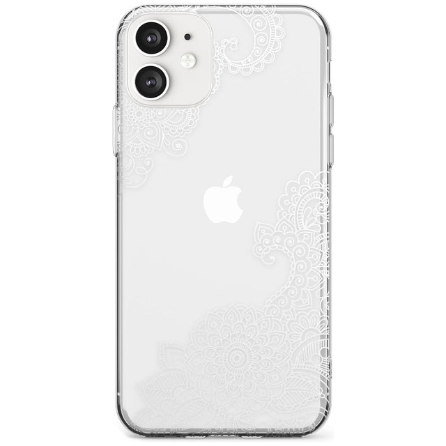 White Henna Botanicals Slim TPU Phone Case for iPhone 11